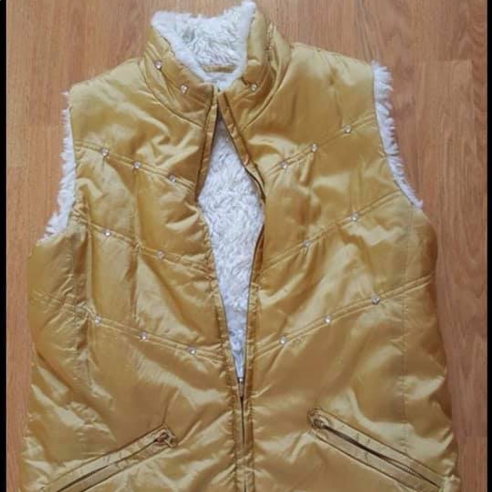 Golden Faux Fur Vest